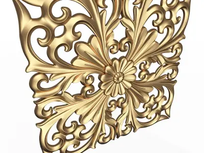 Carved Plaster Molding Decoration 015 Low-poly 3D model