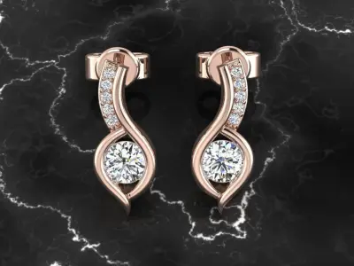 Jewelry Earring 3D print model 17