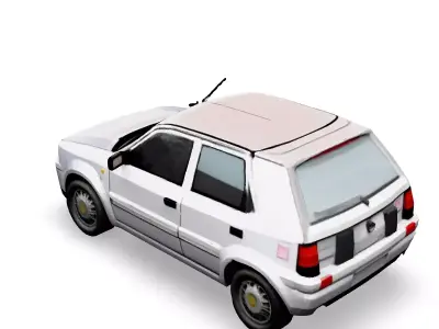 Retro Compact Car 3D Model 3D model