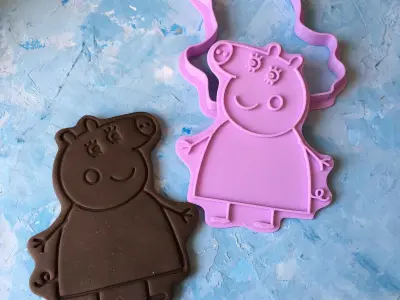  Peppa Pig and her family Cookie Cutter 3D print model  3D print model