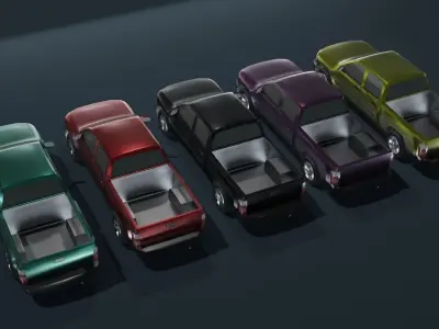 Pickup Truck Car Generic Low-poly 3D model