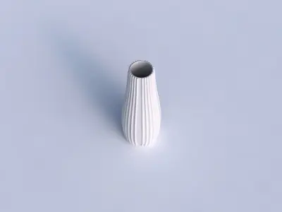 Vase with extruded vertical lines 3D print model