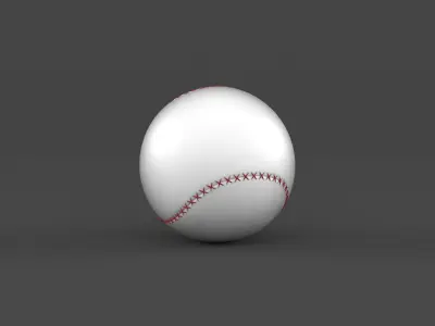 Baseball Bat and Ball 3D model