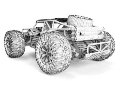 Remote Control Car Blue 3D model