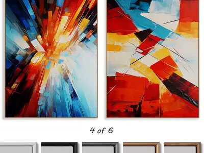 Abstract Painting Frame set 3D model purchase