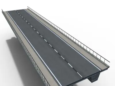 Concrete Bridge Low-poly 3D model