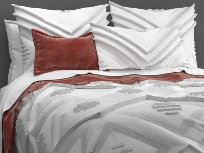 Bed linen set 3D model