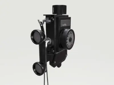 Old Black Phone Low-poly 3D model