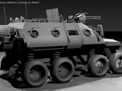 millitary truck  Low-poly 3D model