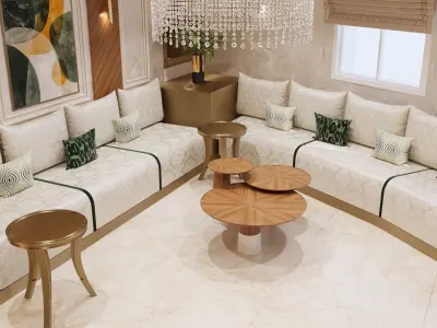 Moroccan Living Room Set 3D Model 3D model