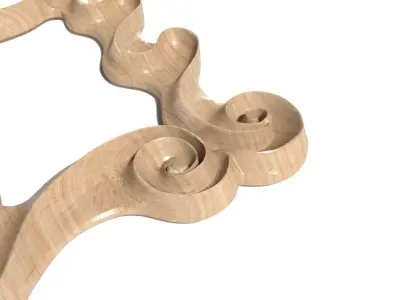 Frame-009 wooden frame with swirls 3D model