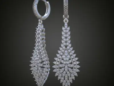 Earring 3D model 3D printable model 0104-10ol Free 3D print model