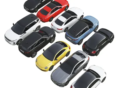 Low Poly Cars Set 3D model