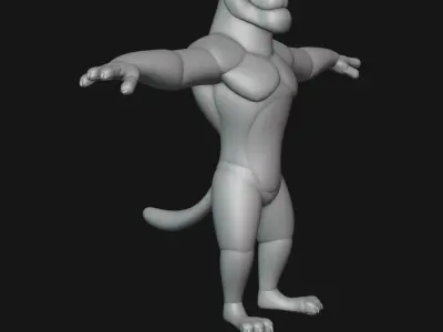 Tiger Character Blockout 3D model