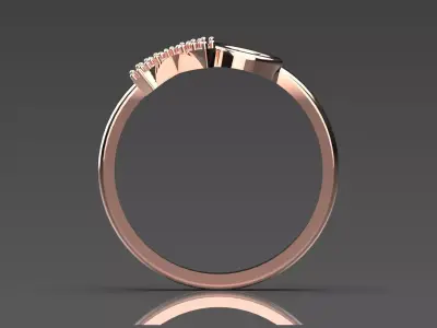 Rose Gold Diamond stl 3dm Ring XO Model jr00202 3D print model