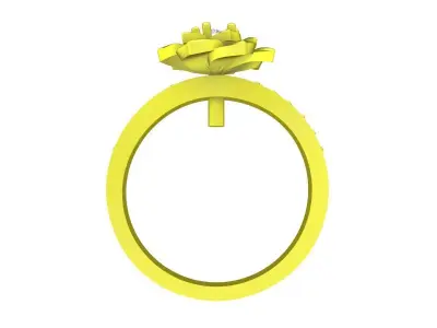 A4632 Diamond Flower Ring 3D Model 3D print model