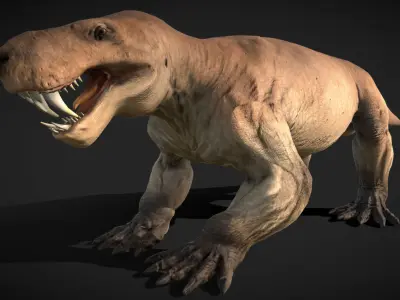 Inostrancevia Low-poly 3D model