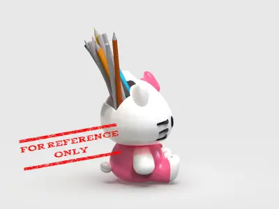 Sitting Hello Kitty Pencil Holder 3D print model