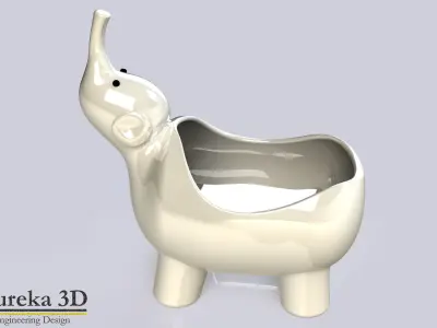 Elephant flowerpot 3D print model