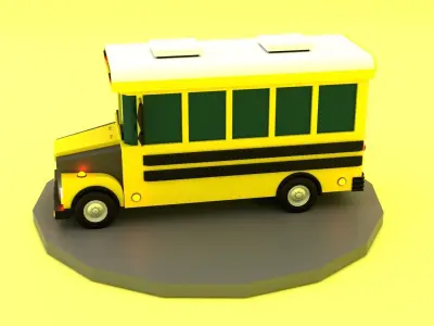 Low-poly School Bus Low-poly 3D model
