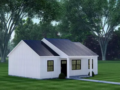 Modern Barndominium 3D Model Barn Style Residence Design 3D model