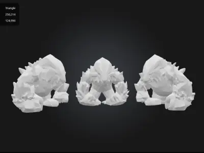 3D Lava Monster High-Detail Model for Games and Animation Low-poly 3D model