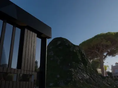 Architectural dark brown house  3D model