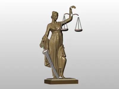 statue of justice 3D print model