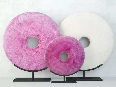 Jade Disks on Stand 3D model
