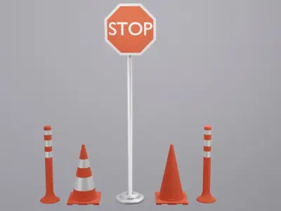 Traffic Cone 3D Model Low-poly 3D model buy