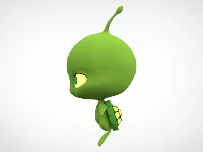 Wayzz alien with big eyes Low-poly 3D model