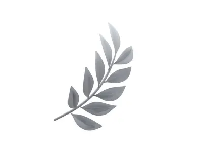 Headacc gold leaf Low-poly 3D model