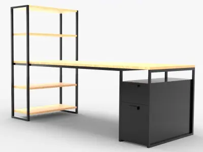 Modern Desk  Low-poly 3D model