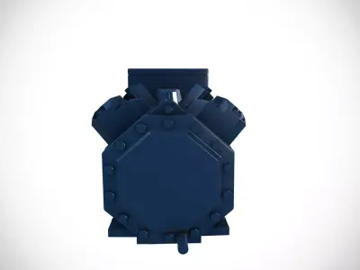 Heavy Duty Motor Low-poly 3D model