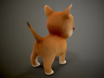 Chihuahua dog with big eyes Low-poly 3D model