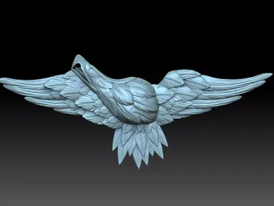 Eagle bird flying in sky 3D print model