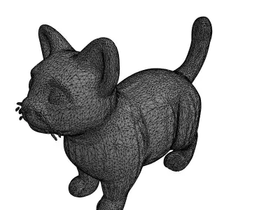 Cute Stylized Cat Figurine Low-poly 3D model