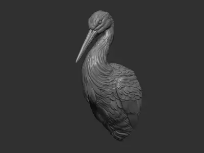 Stork bust 3D print model