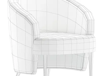 Luxury Waldorf Astoria Club Chair 3d model Low-poly 3D model