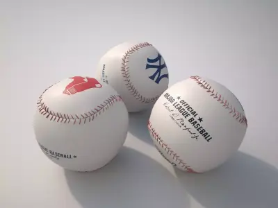 Baseball three baseballs 3D model