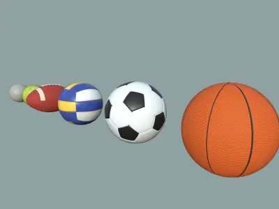Balls Pack Low-poly 3D model