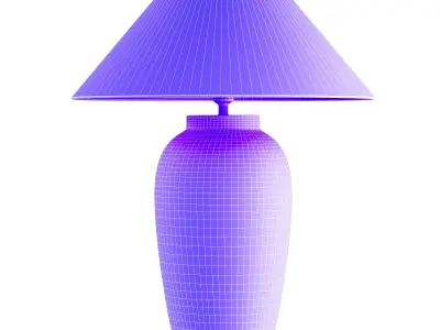 Zara Home Ceramic Linen Table Lamp 3D model