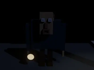 THE MONSTER room with light Low-poly 3D model