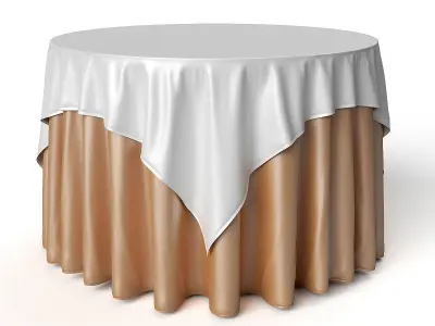 Round Tablecloth Oriental Restaurant 3D model