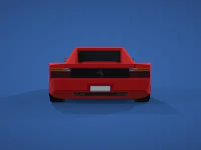 Ferrari Testarossa PS1 Style Low-poly 3D model