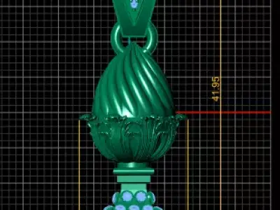 Imperial Royal Crown Egg Pendant 3d Printable Model  3D print model