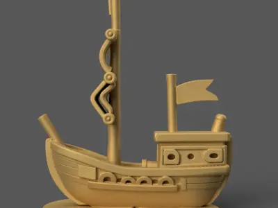Adorable 3D Pirate Ship STL for Desk Decor Gifts 3D print model