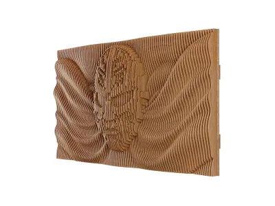 Parametric Wavy Wooden Wall Decor 12 - wood cutting machines 3D model