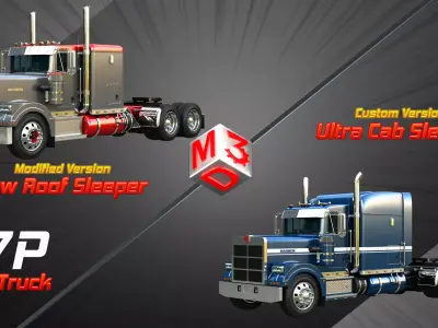 57P Semi Trucks - Modified Version  2 in 1 3D Model Collection