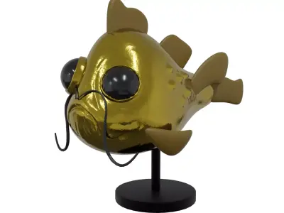 Goldfish statue Free low-poly 3D model